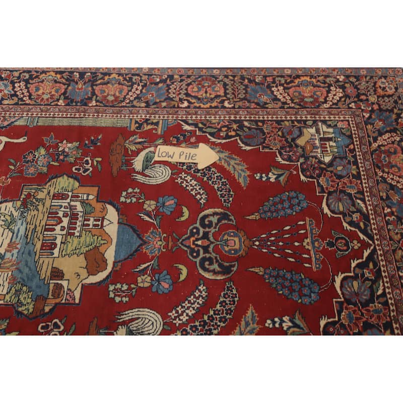 Hand Knotted Oriental 100% Wool Carpet Traditional Medallion Red Kashan Area Rug - 6' 10'' X 4' 6''