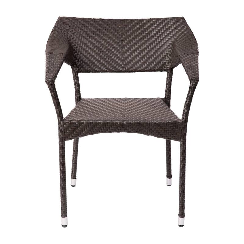 All Weather Commercial Grade PE Rattan Stacking Patio Chairs - 4 Pack