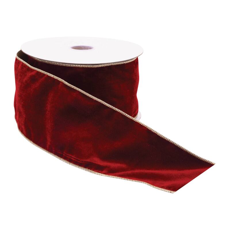 Red Wired Ribbon 4" x 10 Yds. - N/A