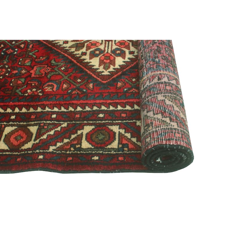 Fine Vintage Distressed Corky Red/Blue Runner - 3'6" x 8'8"