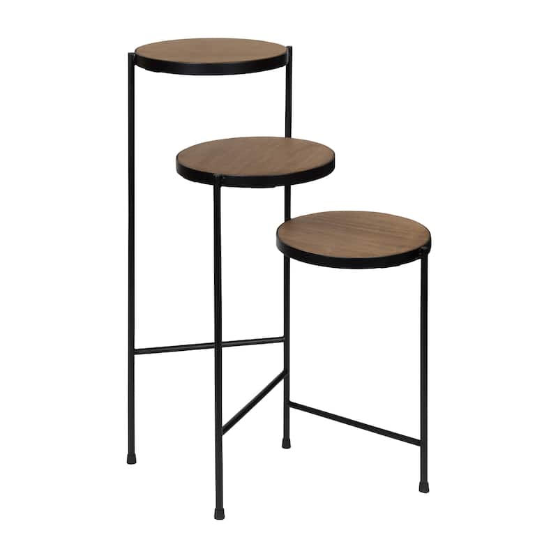 Kate and Laurel Fields Tri-Level Metal Plant Stand - 10x10x30