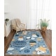 preview thumbnail 3 of 5, Kids Collection Stars, Planets, & Cheerful Animals Navy Rug