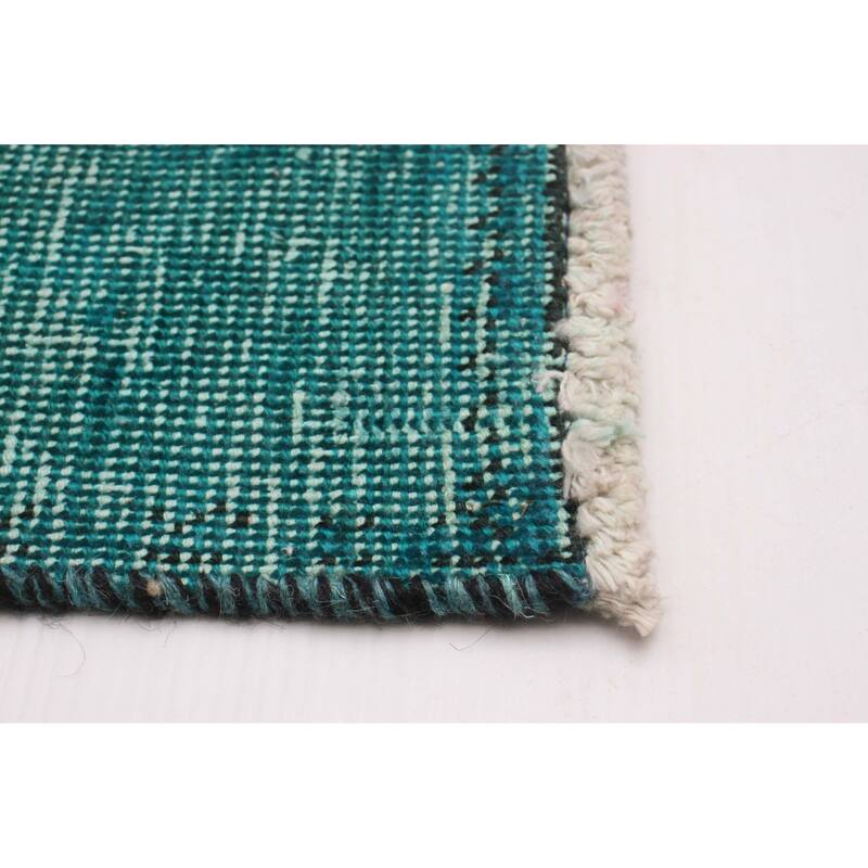 ECARPETGALLERY Hand-knotted Color Transition Teal Wool Rug - 8'10 x 12'4