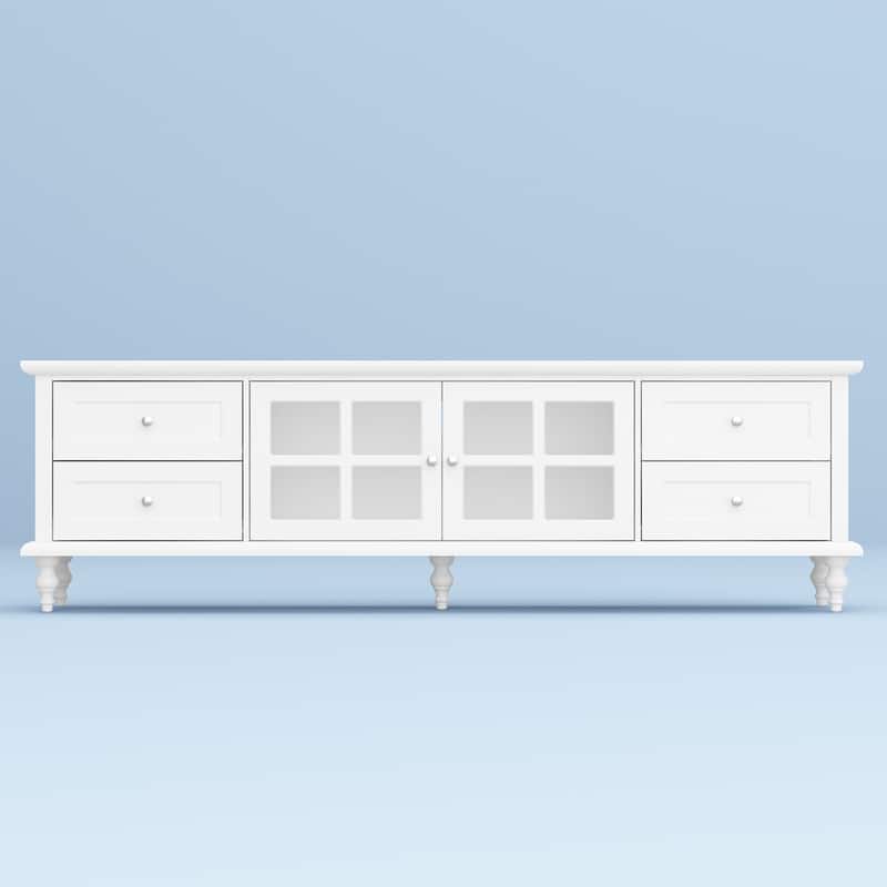 Cabinet Set with Tempered GlassStorage & TV Stand Combo Organization - SideCabinet+TVStand