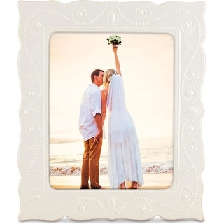 Lenox 870305 Rectangular French Perle Tabletop Frame, White, 8x10 inches