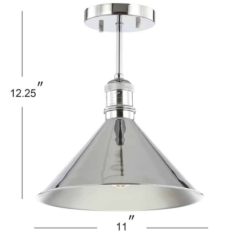 Nira 11" Metal LED Semi-Flush Mount, Oil Rubbed Bronze/Brass Gold by JONATHAN Y