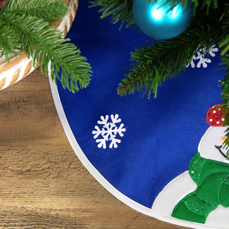Embroidered Snowman Mini Christmas Tree Skirt - 20"