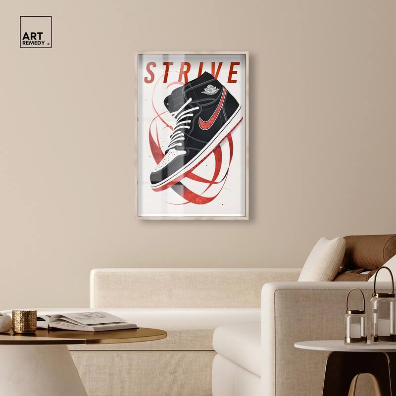 Red Ribbon Sneaker Shadowbox by Art Remedy