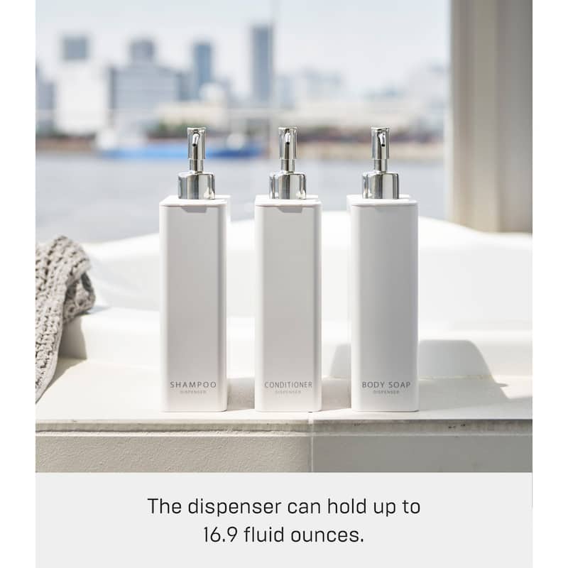 Yamazaki Home Rectangle Shower Dispenser - Three Styles, ABS Plastic, Shampoo, 24 fluid oz., 700 ml