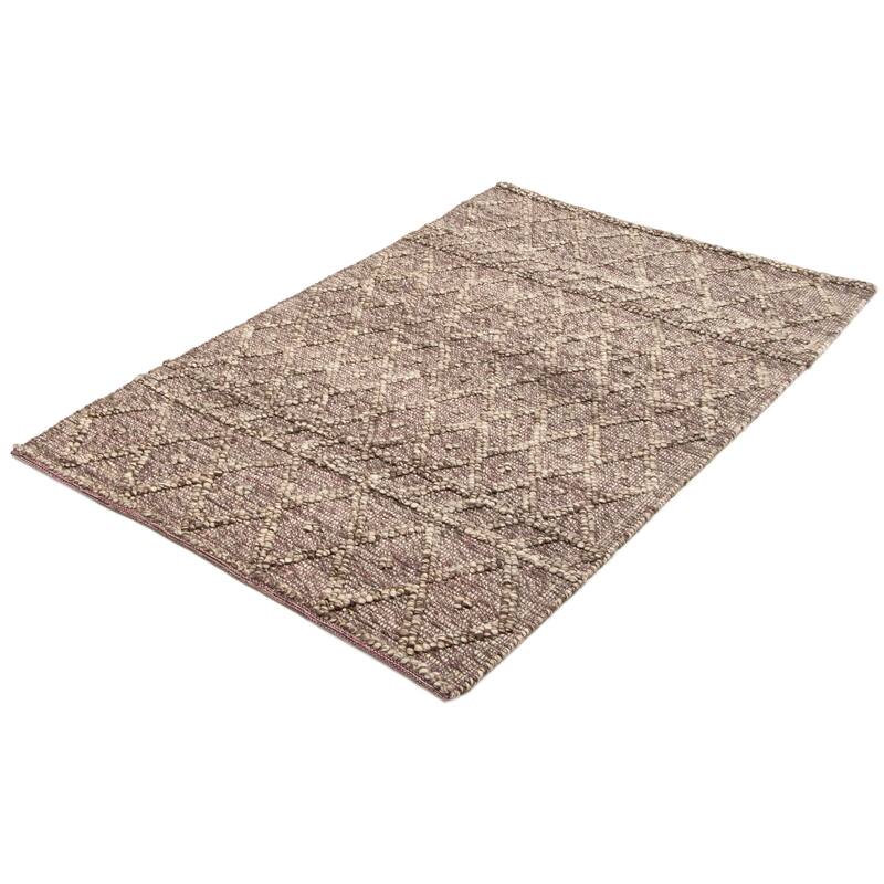 ECARPETGALLERY Braid weave Sienna Brown Wool Rug - 5'0 x 7'10