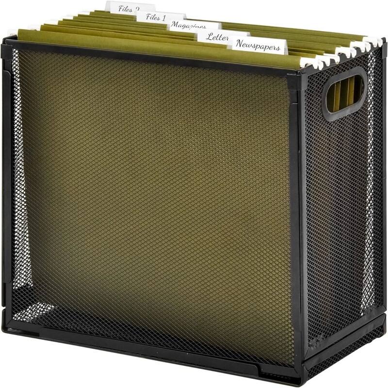 Desk Hanging File Organizer Black - Black