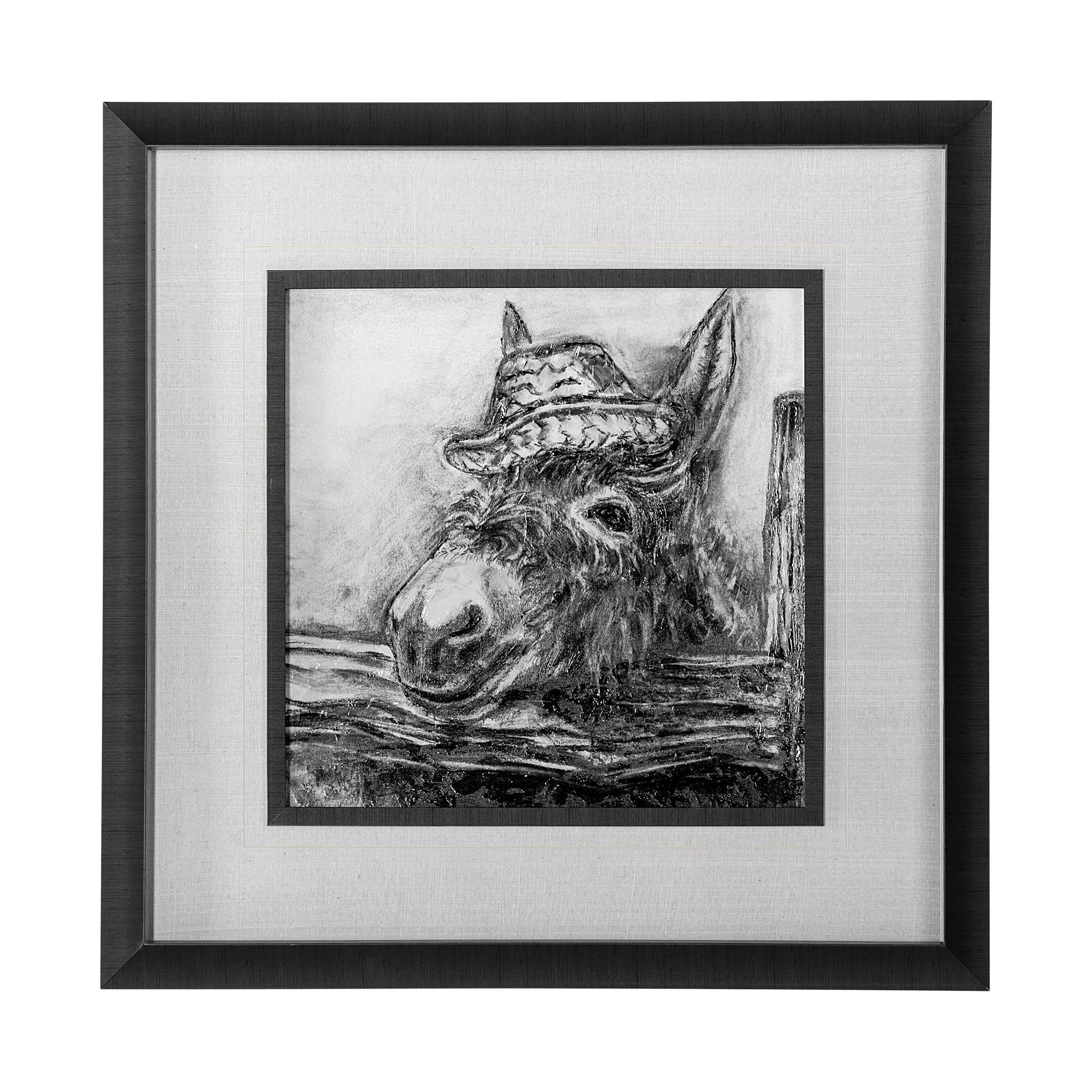 Donkey I by Mercana Studio a Hand Embellished Textured Framed Art Print Matted under Glass