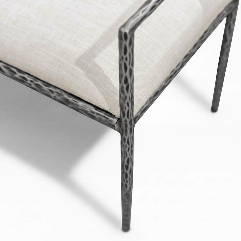 247 Shop At Home Lalia Modern 59-inch Metal Padded Upholstered Accent Bench