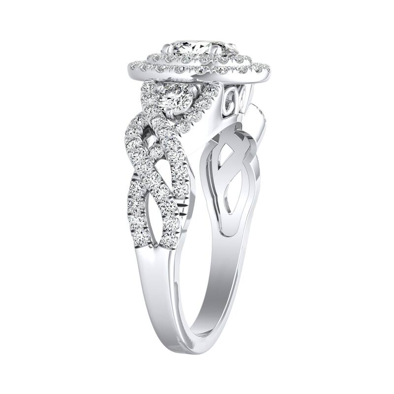 Auriya 14k Gold 1 3/8ctw Braided Oval-cut Halo Diamond Engagement Ring (I-J, I1-I2)