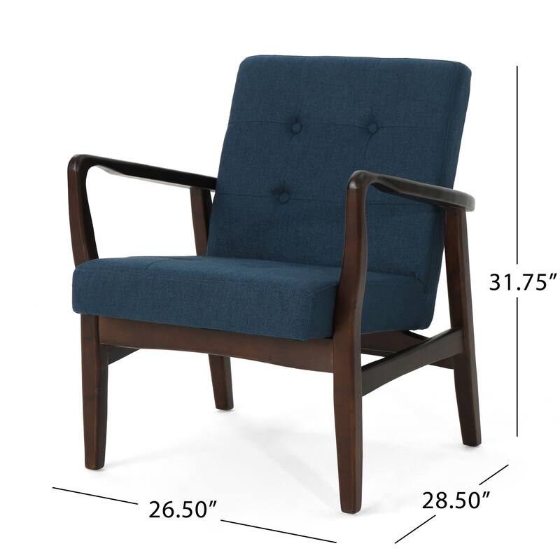 Mid-century Modern Club Chair, Arm Chair For Living Room Or Bedroom, Wood Frame