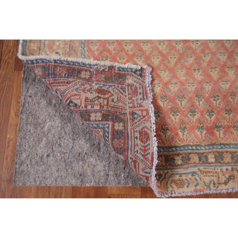 Distressed Botemir Persian Vintage Runner Rug Hand-Knotted Wool Carpet - 2'9" x 9'9"