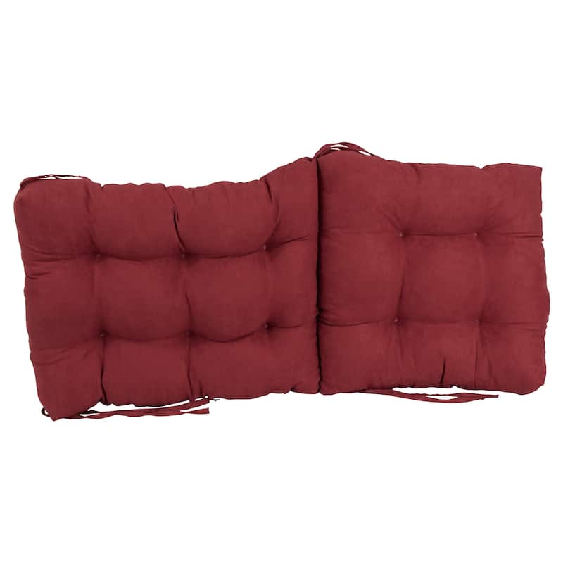 Multi-section Tufted Indoor Microsuede Seat/Back Chair Cushion (Multiple Sizes)