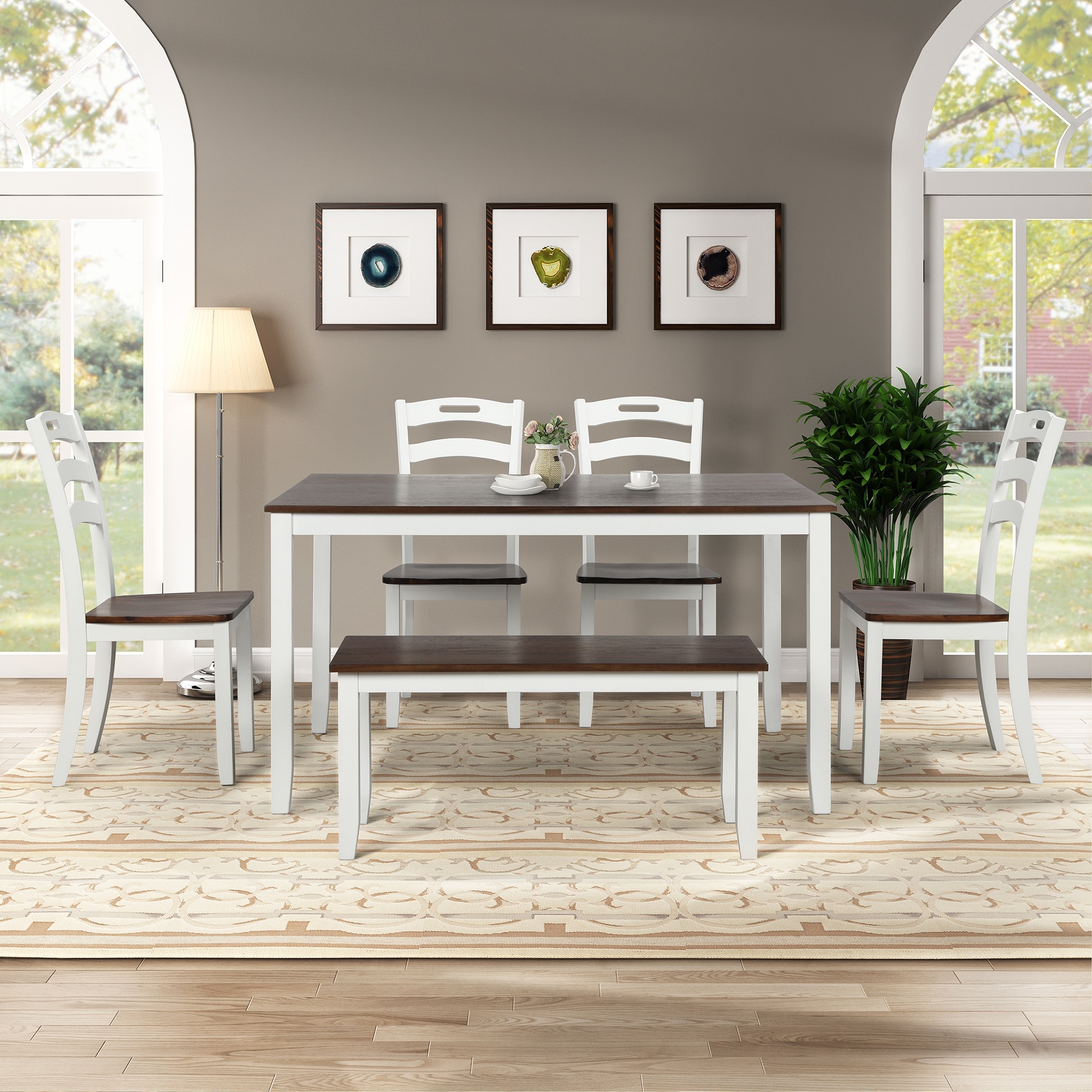 6 seater table deals with bench