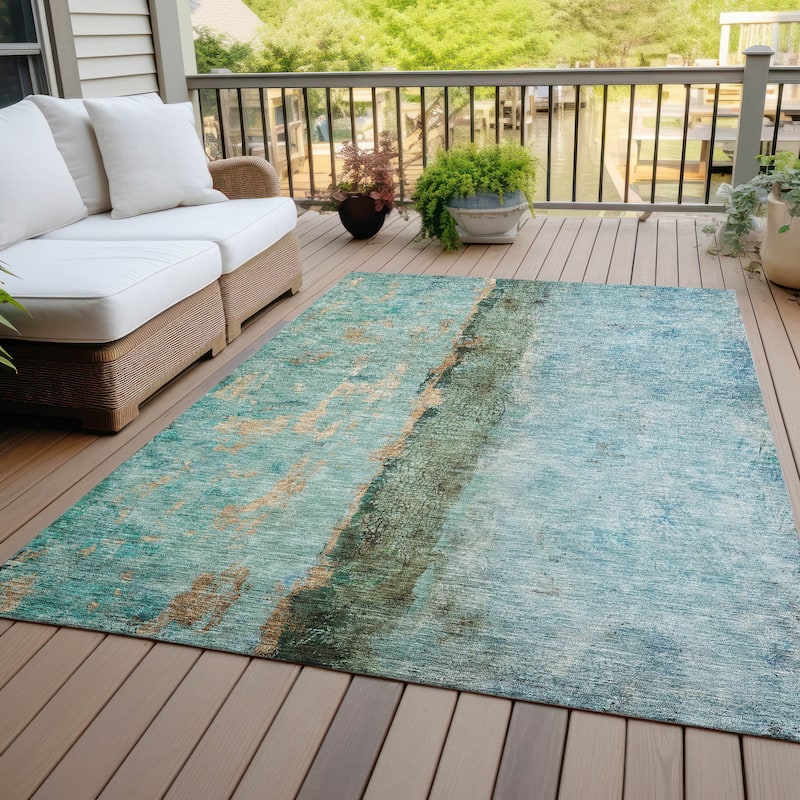 Machine Washable Indoor/ Outdoor Chantille Modern Contemporary Rug