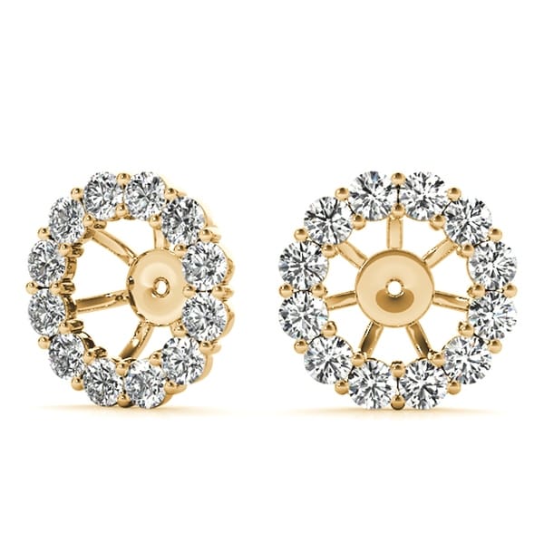 0.72 Ct Cubic Zirconia Stud Earrings in14K Yellow Gold Over Sterling Silver