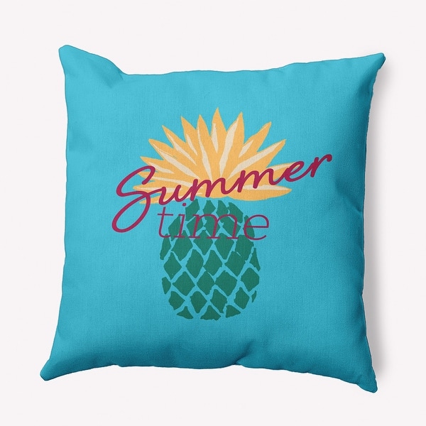 slide 2 of 21, Summer Time Pineapple Polyester Indoor/Outdoor Pillow Turquoise - 16" x 16"