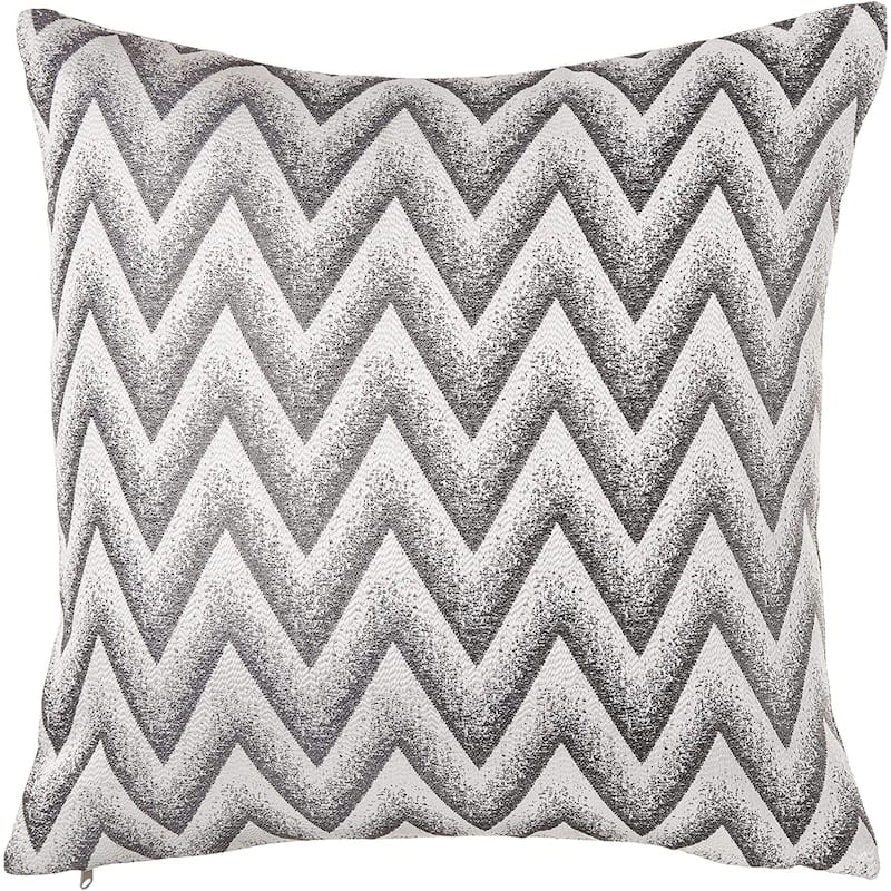 Violet Linen Indiana Chevron Pattern Decorative Throw Pillow - Silver