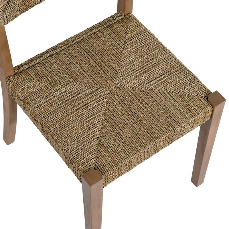 Couture 17.6" Wide Weave Seagrass Rattan Dining chairs - 17.6"W x 20.8"L x 35.6"H