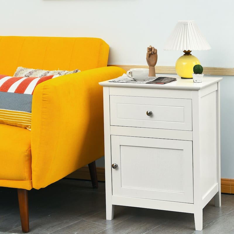 Beechwood Nightstand Accent End Table - 19" x 15" x 25" (L×W×H)