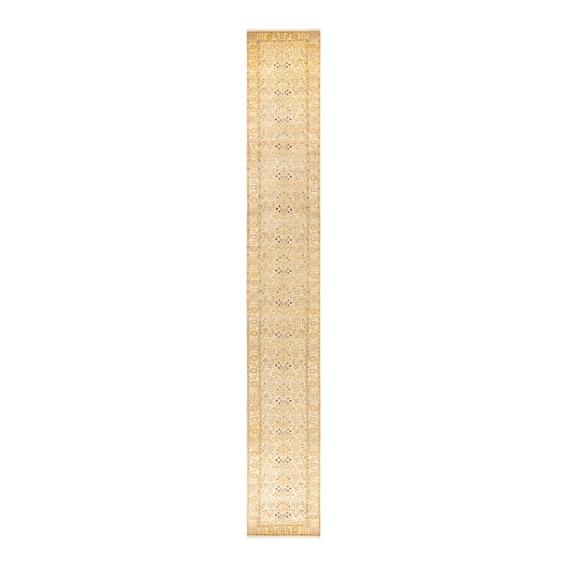 Overton Mogul, One-of-a-Kind Hand-Knotted Runner - Ivory, 3' 0" x 22' 8" - 3' 0" x 22' 8"