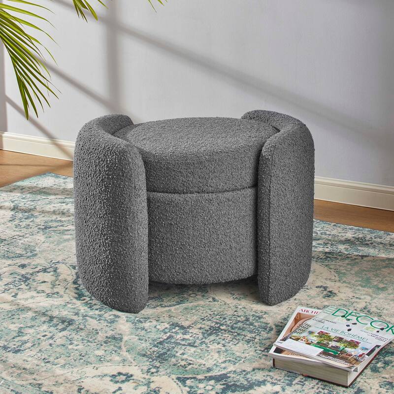 Nebula Boucle Upholstered Ottoman