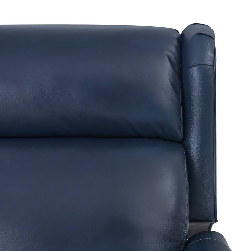 29.5-Inch Modern Recliner Chair,Genuine Leather Recliner With Comfortable Arms And Single Chair For Living Room,Beige/Blue/Brown