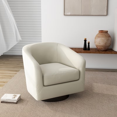Round Barrel Armchair 360-Degree Swivel Accent Chairs