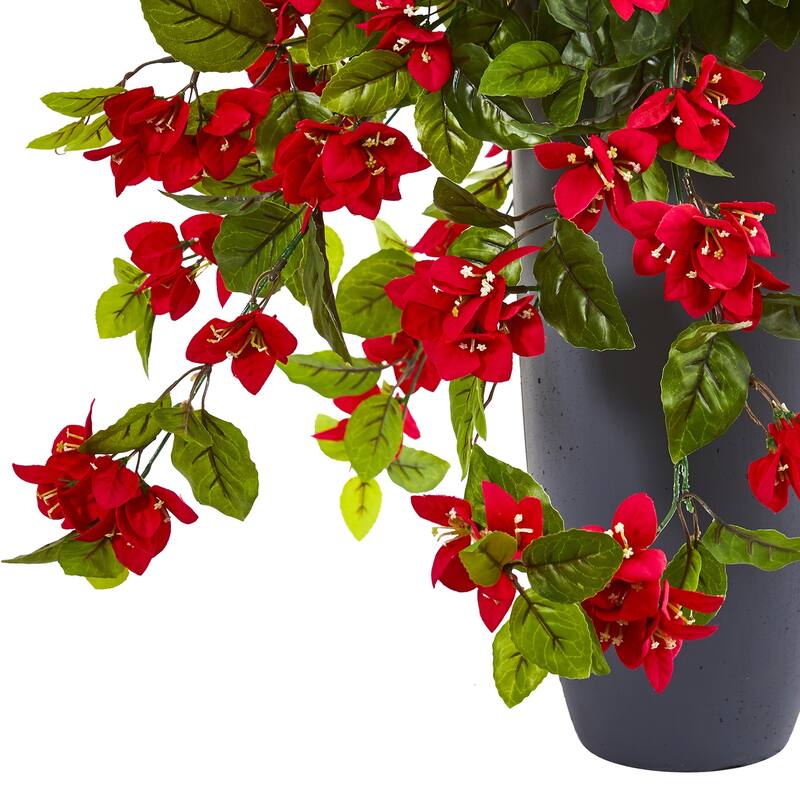 Artificial Plant in Planter 26In - Indoor Outdoor Decor Home Stock Allure - Red