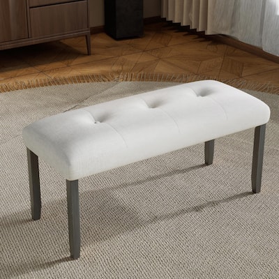 ​Tufted Linen Bench - 40" Multi-Purpose Seating