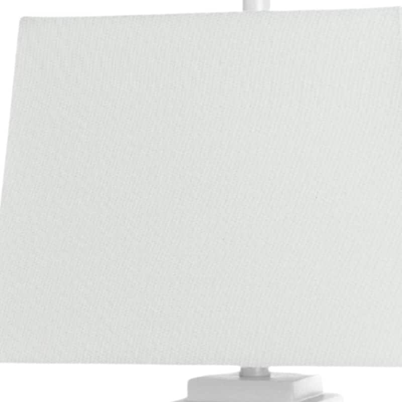 HomeRoots Set of Two 32" White Table Lamp Coastal With White Shade - 5.5' X '32' X '5.5