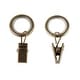 preview thumbnail 4 of 5, InStyleDesign 5/8 inch Noise-Canceling Curtain Rings w/Clip (Set of 10) Antique Brass