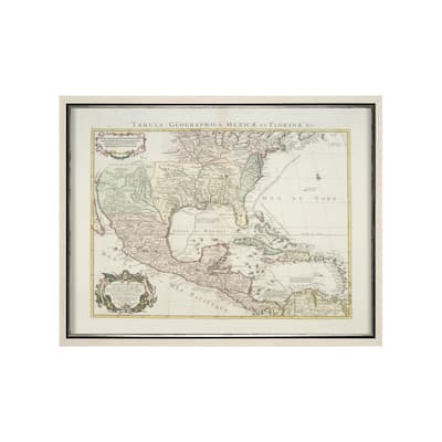 Carte Du Mexique Et De La Floride Framed Art Print