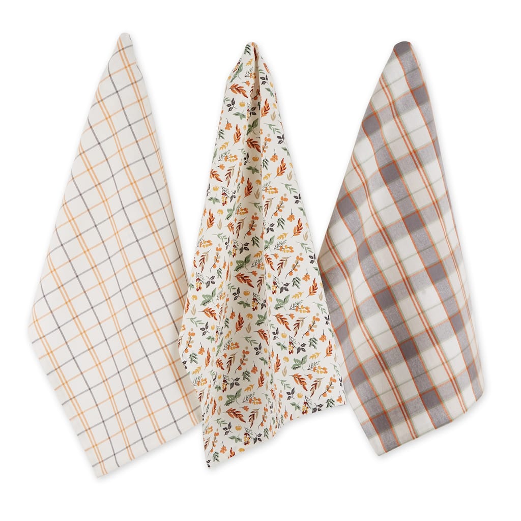 Autumn Pumpkins Printed Dishtowel (Set of 2)