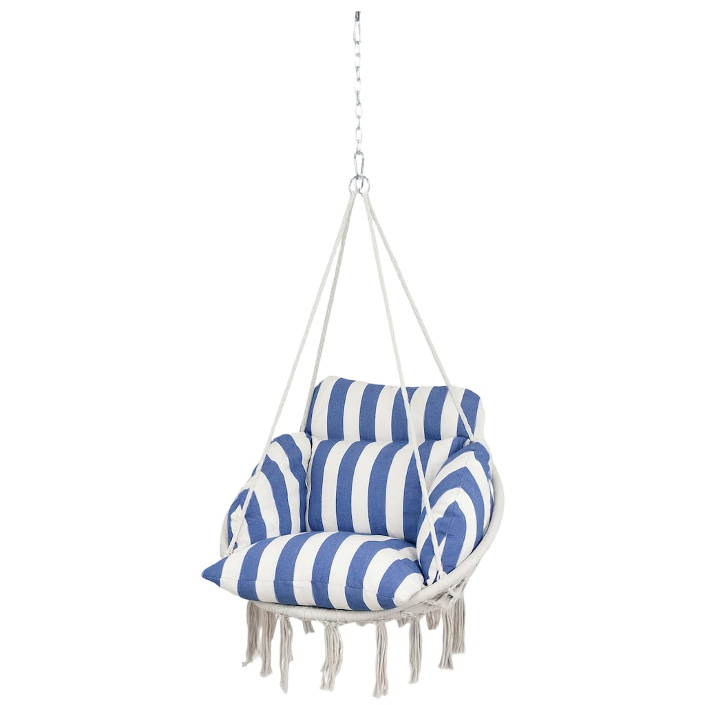 Hanging Swing Chair with Large Cushion and Adjustable Chain - 31.5" W x 23.6" D x 15.7" H