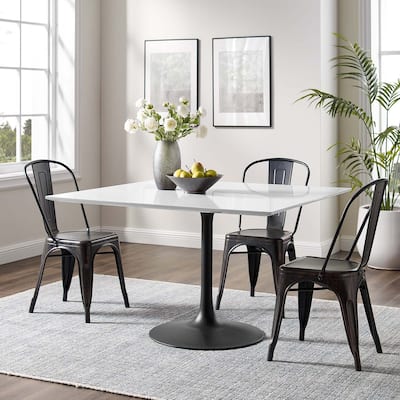 47" Square Wood Top Dining Table