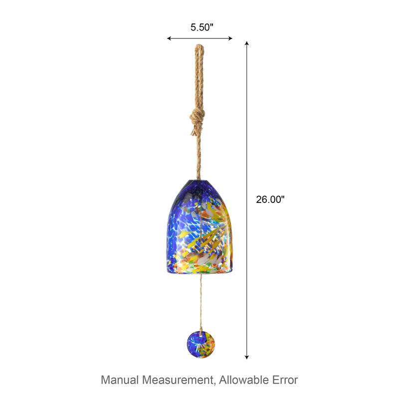 Glitzhome 26"H Glass Twist Glaze Windchime - 32''H