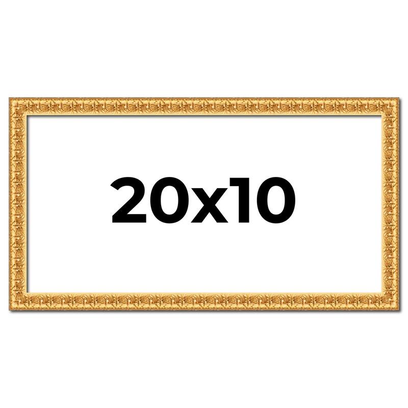 20x10 Frame Gold Real Wood Picture Frame Width 1 inches | Interior