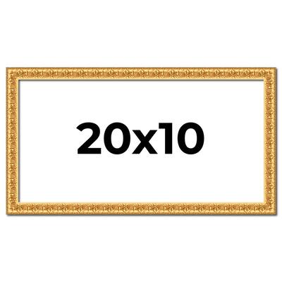 20x10 Frame Gold Real Wood Picture Frame Width 1 inches | Interior