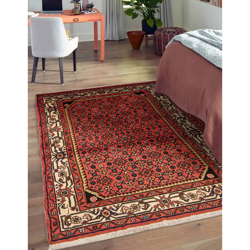 ECARPETGALLERY Hand-knotted Andelz Red Wool Rug - 3'8 x 5'5