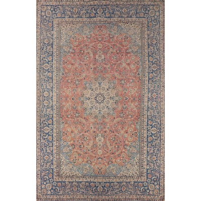 Najafabad Persian Large Vintage Rug Hand-Knotted Wool Carpet - 10'11" x 16'2"