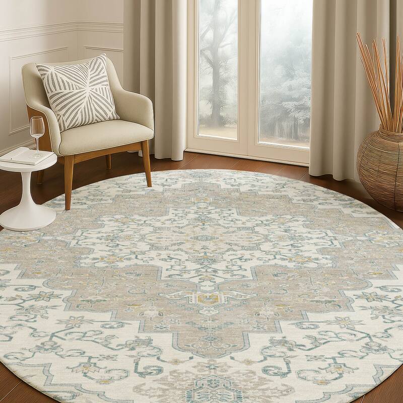 Machine Washable Indoor/ Outdoor Traditional Karachy Chantille Rug