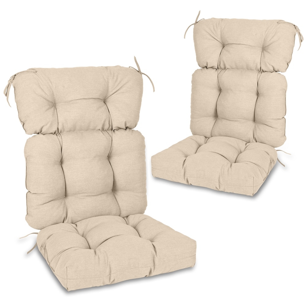 Aoodor Outdoor Multi-Section Tufted Seat/Back Chair Cushion, Set of 2 - 45" x 22" x 5"