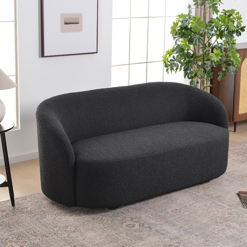 KINWELL Sherpa Upholstered Loveseat Boucle Sofa Couch, 68"W