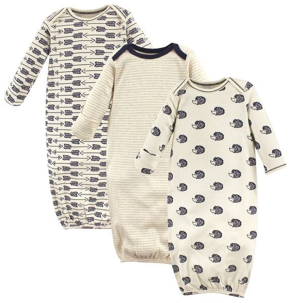 slide 1 of 1, Touched by Nature Unisex Baby Organic Cotton Gowns, Hedgehog, Preemie/Newborn - Hedgehog Preemie-Newborn - Hedgehog