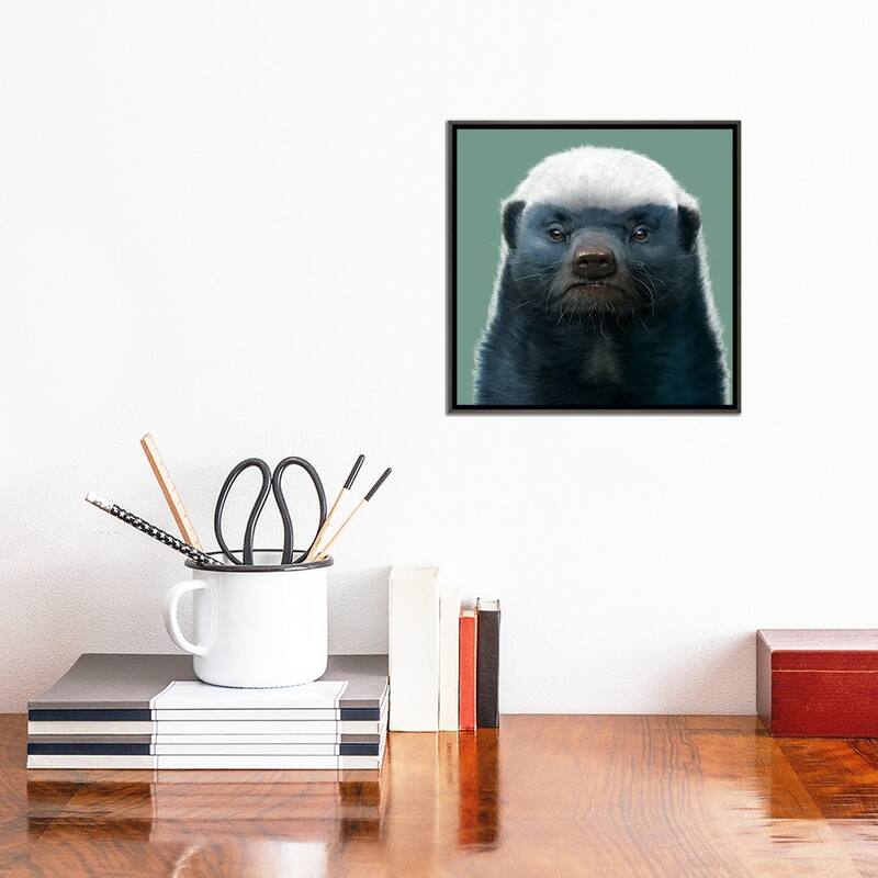 iCanvas "Honey Badger" by Vincent Hie Framed